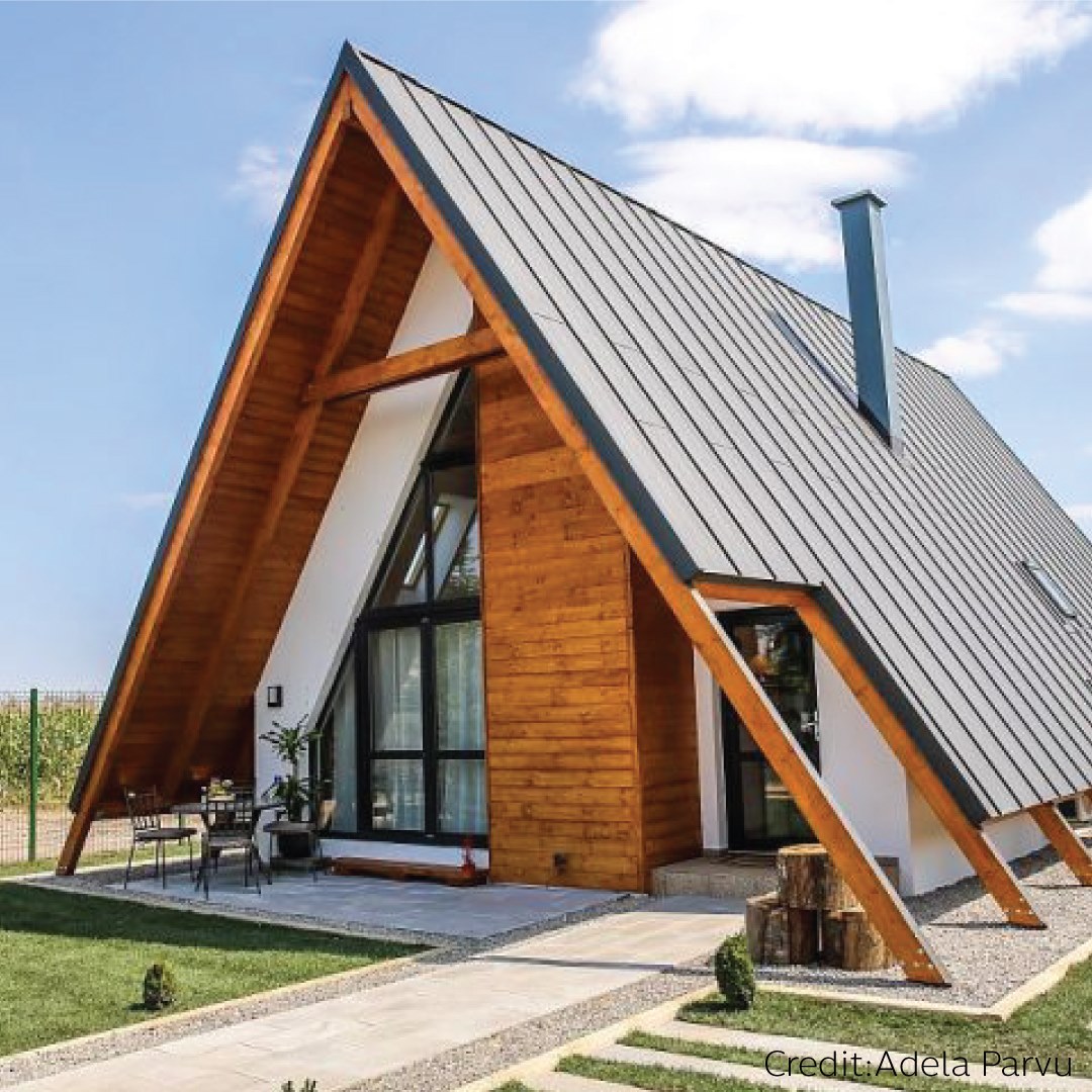 บ้านสไตล์ A-Frame ด้วยเมทับชีท