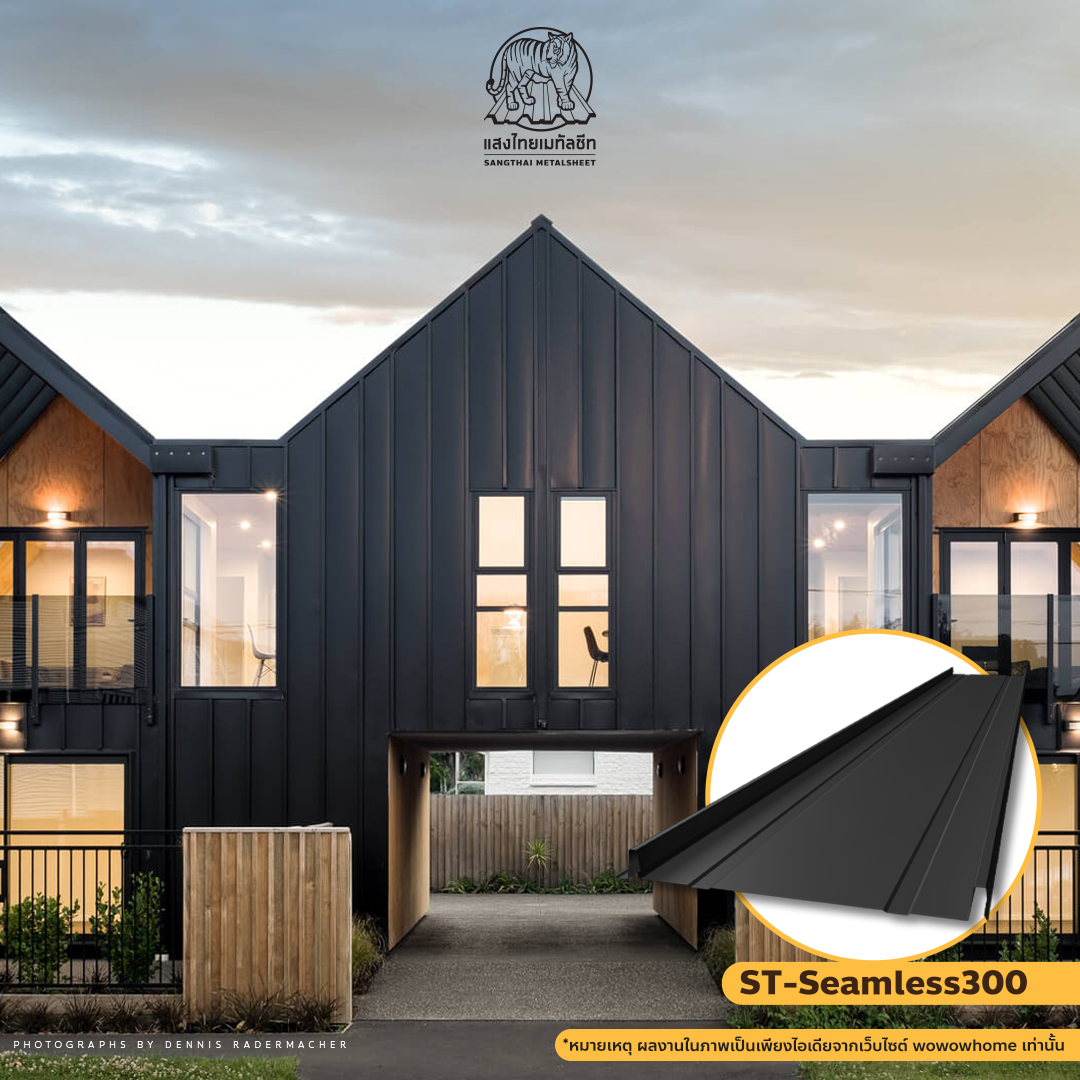 บ้านเมทัลชีทสีดำ ดีไซน์เท่ ทันสมัย