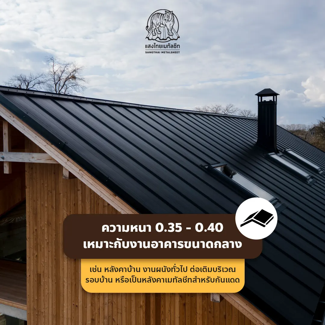 ความหนาเมทัลชีทขนาด 0.35 - 0.40