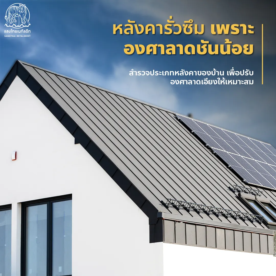 สาเหตุที่ 1 หลังคารั่วซึม เพราะ องศาหลังคา 