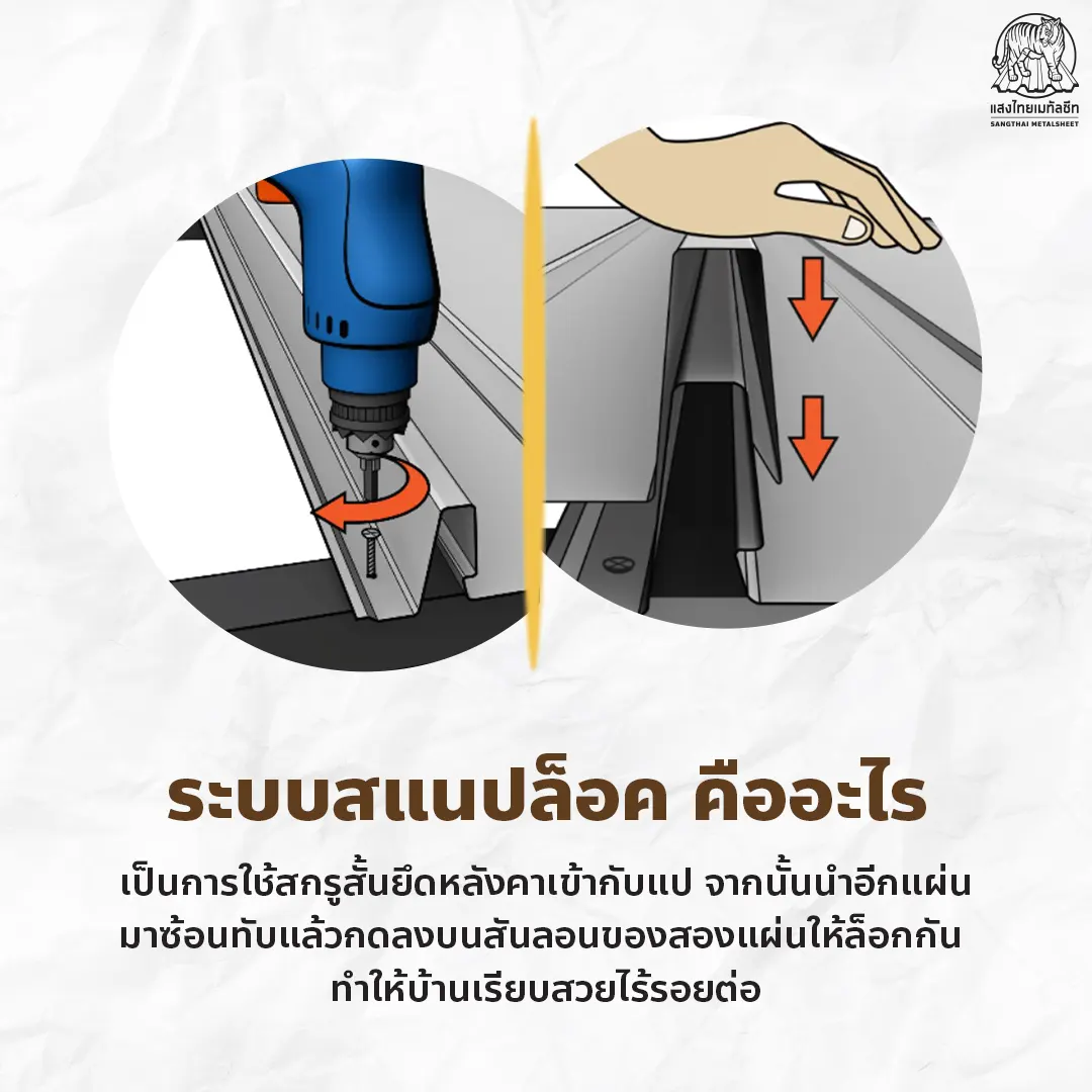 เมทัลชีทแบบสแนปล็อค คืออะไร  
