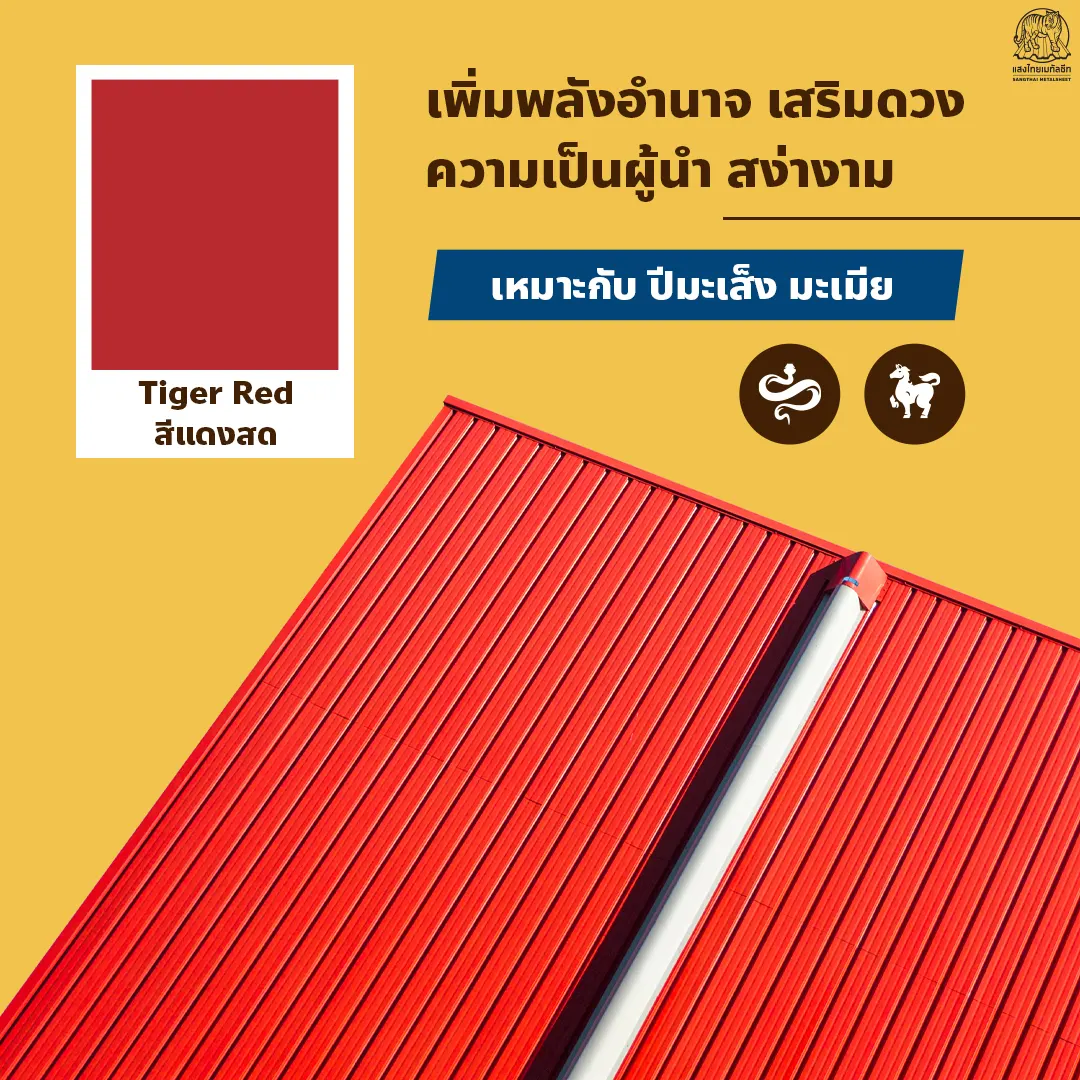 สีหลังคาเมทัลชีท แดงสด