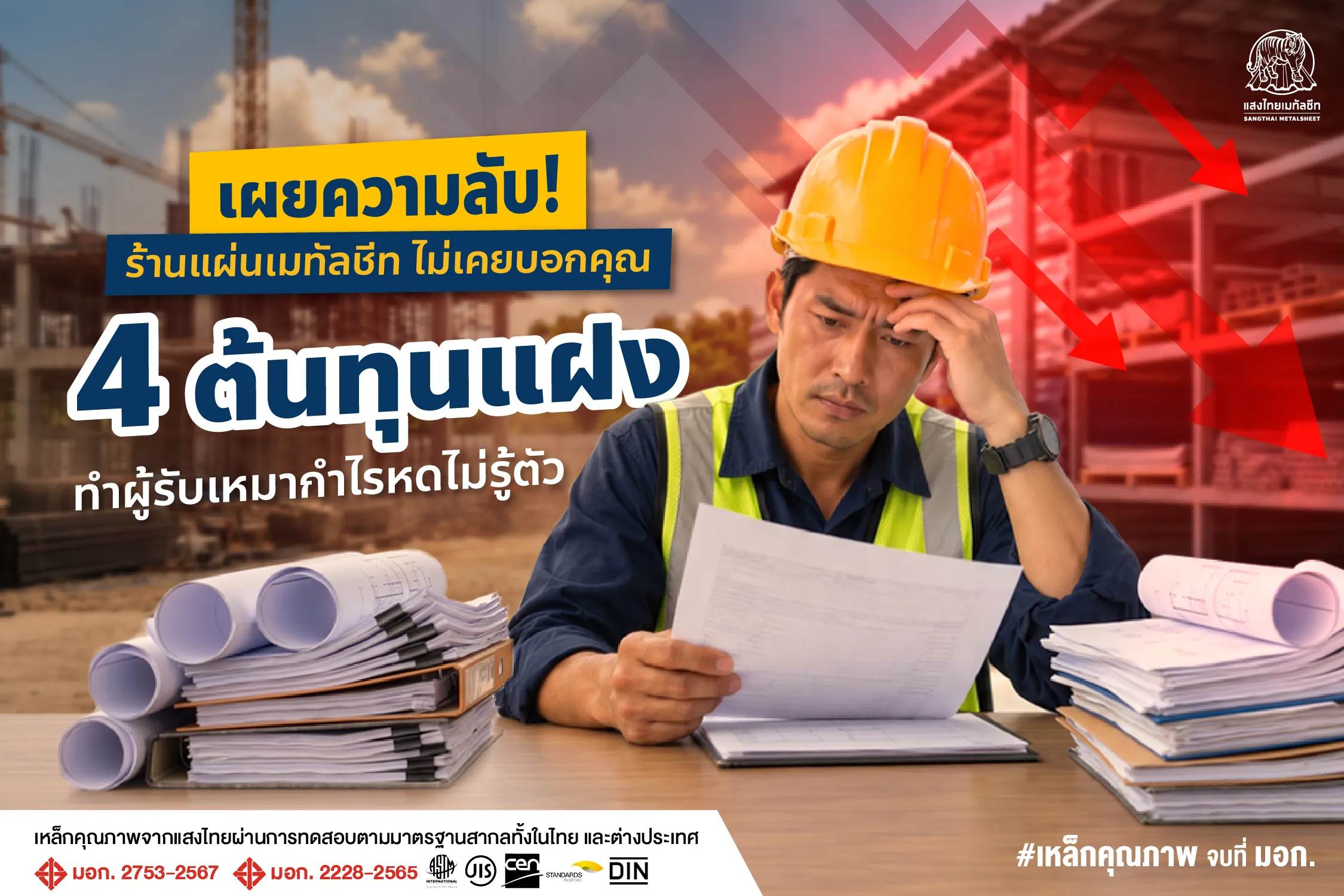 เลือกร้านแผ่นเมทัลชีทอย่างไร? 4 ต้นทุนแฝงที่อาจทำผู้รับเหมากำไรหดไม่รู้ตัว
