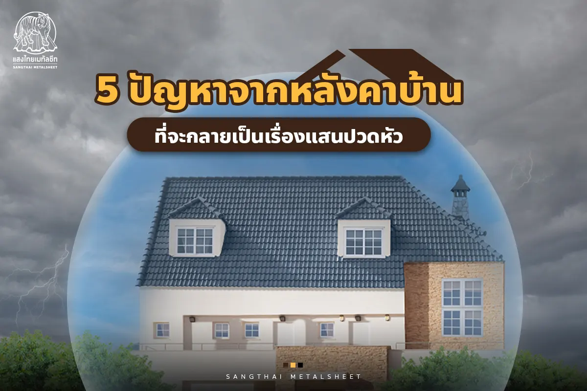 5 ปัญหาจากหลังคาบ้าน ที่จะกลายเป็นเรื่องแสนปวดหัว เสียเงินไม่ว่า เสียหลังคาไม่ได้