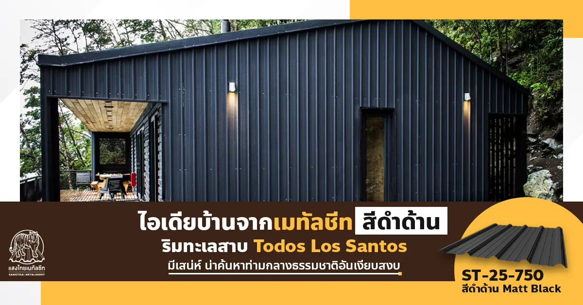 ไอเดียบ้านเมทัลชีทสีดำ Todos Los Santos มีเสน่ห์ ท่ามกลางธรรมชาติอันเงียบสงบ