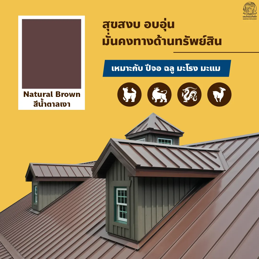 สีหลังคาเมทัลชีท น้ำตาลเงา
