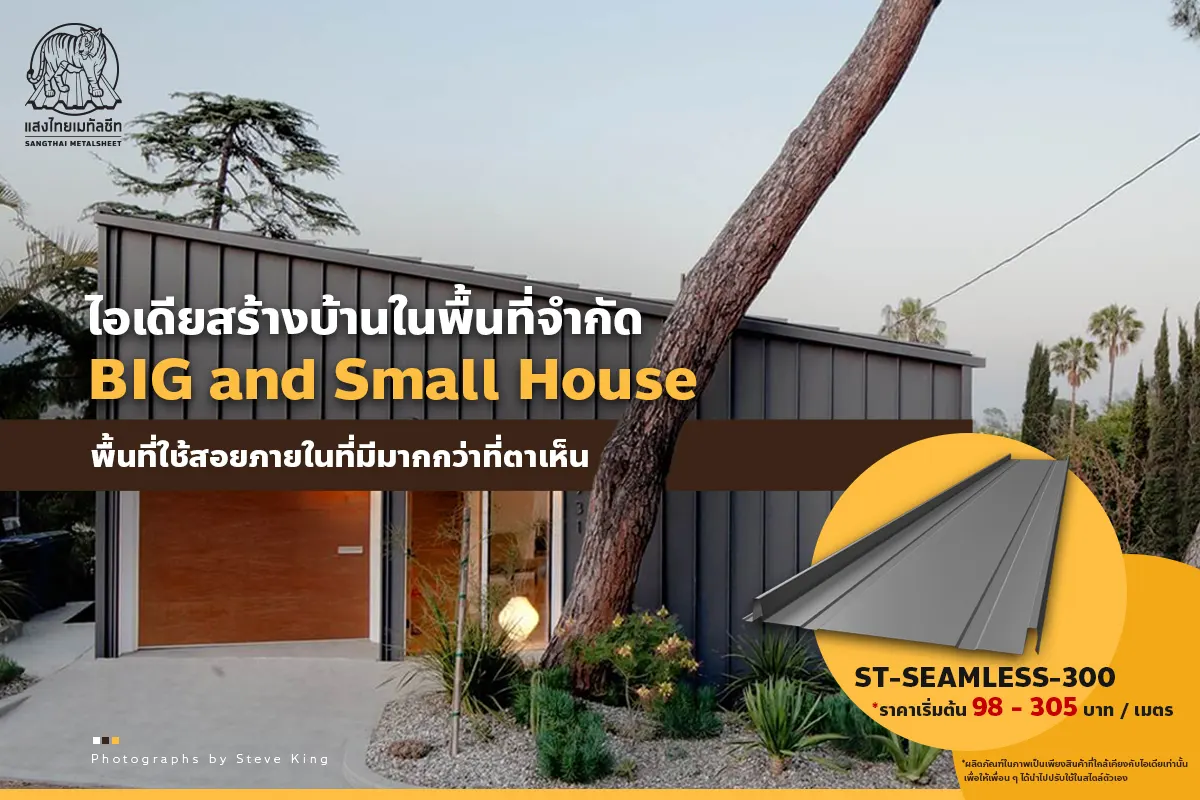 ไอเดียบ้านในพื้นที่จำกัดด้วยเมทัลชีท กับ BIG and Small House พื้นที่ใช้สอยภายในที่มีมากกว่าที่ตาเห็น
